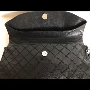 Tory Burch Leathet Fold-over Hobo , Black